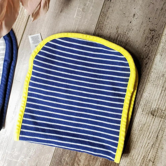 Carter's One Size Baby Burp Cloth Bundle Blue Gray Yellow Striped EUC - Picture 7 of 11
